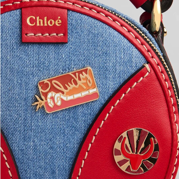 クロエ DARIA メタルピン付 ラウンドミニバッグ 偽物 CHC21SP200D9445D